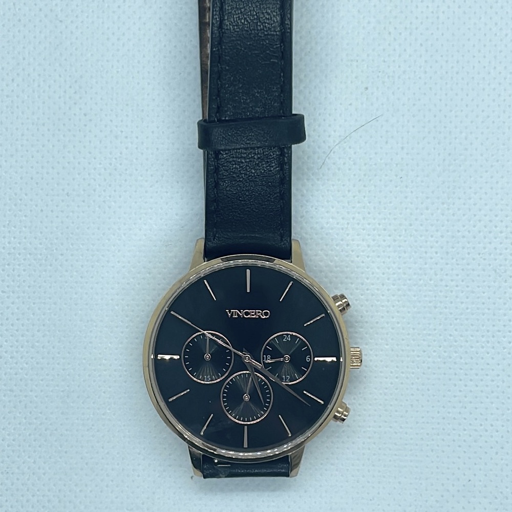 Vincero Kleio Steel Watch - Black & Gold face with Black band